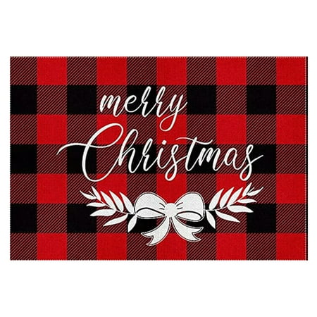 

Table Mat Xmas Element Non-slip Flax Merry Christmas Bowl Cup Mug Plate Dish Heat Insulation Pad for Restaurant