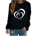 thumbnail image 2 of BVOFAR T-Shirts à Manches Longues pour Femmes, Décontractés, Mignons, avec Motif Cœur, Col Rond, Tendance, 2025, 2 of 3