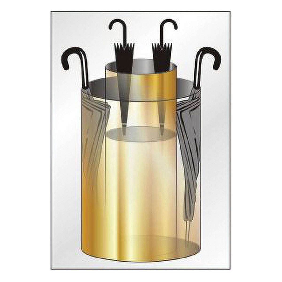 Kegworks Glaro Combination Standard & Tote Size Umbrella Cylinder - Satin Aluminum