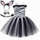 thumbnail image 3 of Disfraz de cebra para niños, disfraz de Halloween, traje de tutú con rayas blancas y negras para fiesta de cumpleaños, ropa elegante para niñas, 3 of 5