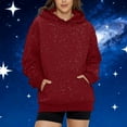 thumbnail image 3 of gbyLJF Unisex Solid Color Hooded Pullover Sequined Round Neck Long Sleeve Sweatshirt Cotton Hoodie for Men and Women, 3 of 6
