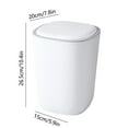 thumbnail image 3 of Silent Opening & Closing Lid Trash Can | 7.9L Small Space Waste Bin for Bathroom, Bedroom, Office & Dorm | White, Blue or Pink Plastic Design, 3 of 6