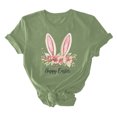 thumbnail image 3 of UPPADA Easter Femmes Oeufs Imprimé T-Shirts Heureux Easter Graphique Bunny Rabbit Mignon T-Shirts Manches Courtes Décontracté Col Rond T-Shirts Été Basique Coupe Régulière Chemises Vert,TTG, 3 of 5