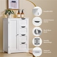 thumbnail image 7 of Yaheetech Wooden Cabinet Storage Unit with 4 Drawers & Cupboard for Bathroom, White, 7 of 7