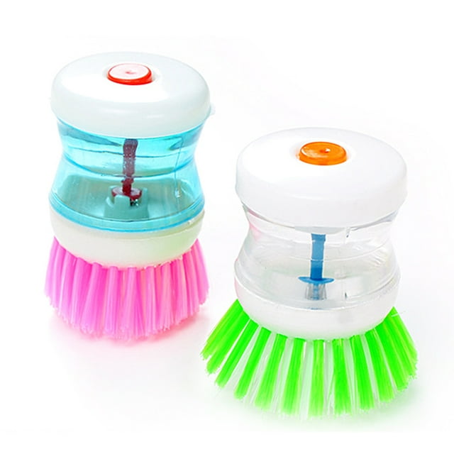 Irfora Cepillo de fregado de platos con dispensador de jabón Cepillo de limpieza para platos Limpieza de ollas y ollas Herramientas de cocina para el hogar Color aleatorio Irfora Cepillo de limpieza