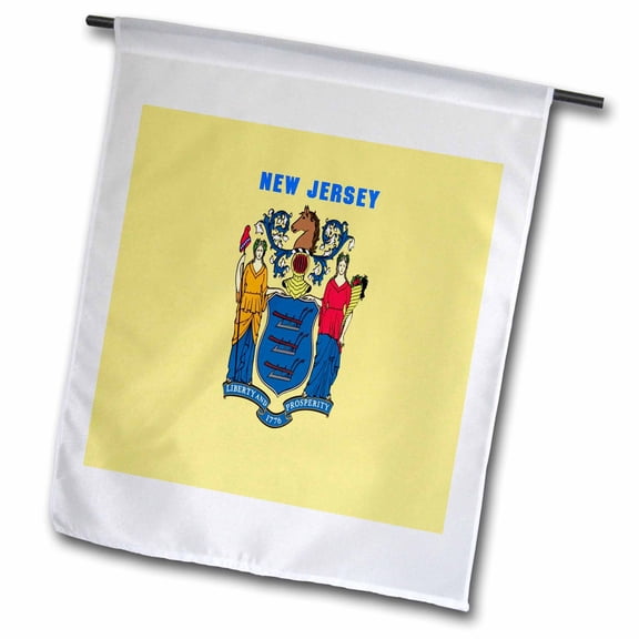 3dRose, New Jersey State Flag, 12 x 18 inch Garden Flag