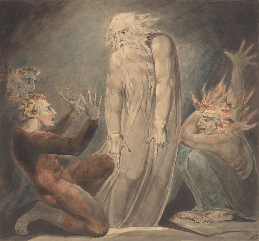 The Ghost Of Samuel Appearing To Saul Canvas Art - (36 x 24)