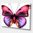 thumbnail image 3 of Designart ' Portrait Of Bright Pink Butterfly ' Modern Canvas Wall Art Print, 3 of 4