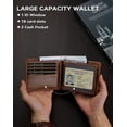 thumbnail image 7 of Leather Wallet for Mens  RFID Blocking Bifold Wallets with 1 ID Window 15 Card Slots, 7 of 7