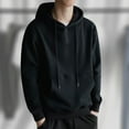thumbnail image 5 of Men's Hoodie Sweatshirt Loose Fit Pullover Tops Solid Drawstring Sport Hoodie Classic Long Sleeves Pullover Hoodie Gifts, 5 of 9