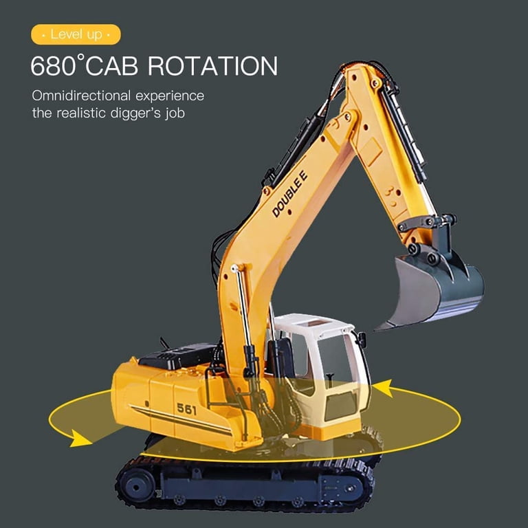 DOUBLE E Remote Control Truck RC Excavator Toy 17 Channel 3 in 1