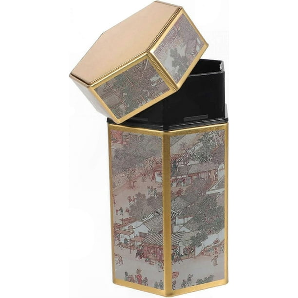 Airtight Metal Cookie Tin, Farmhouse Style Coffee Canister, Sugar & Snack Storage Jar, Round Tea Container, 15x8cm Brown