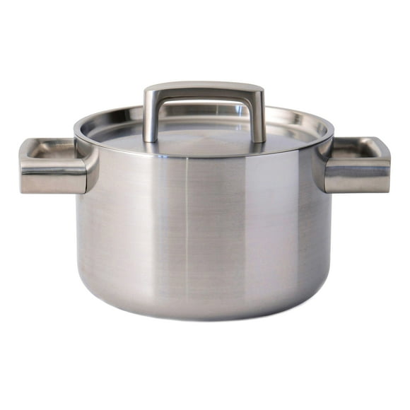BergHOFF Marmite RON 18/10 en Acier Inoxydable 7 Pouces" 3.2 qt. Argenté Robuste Couvercle à Deux Poignées Assorti Induction Durable Système de Prise à Froid 5 Plis Lavable au Lave-Vaisselle