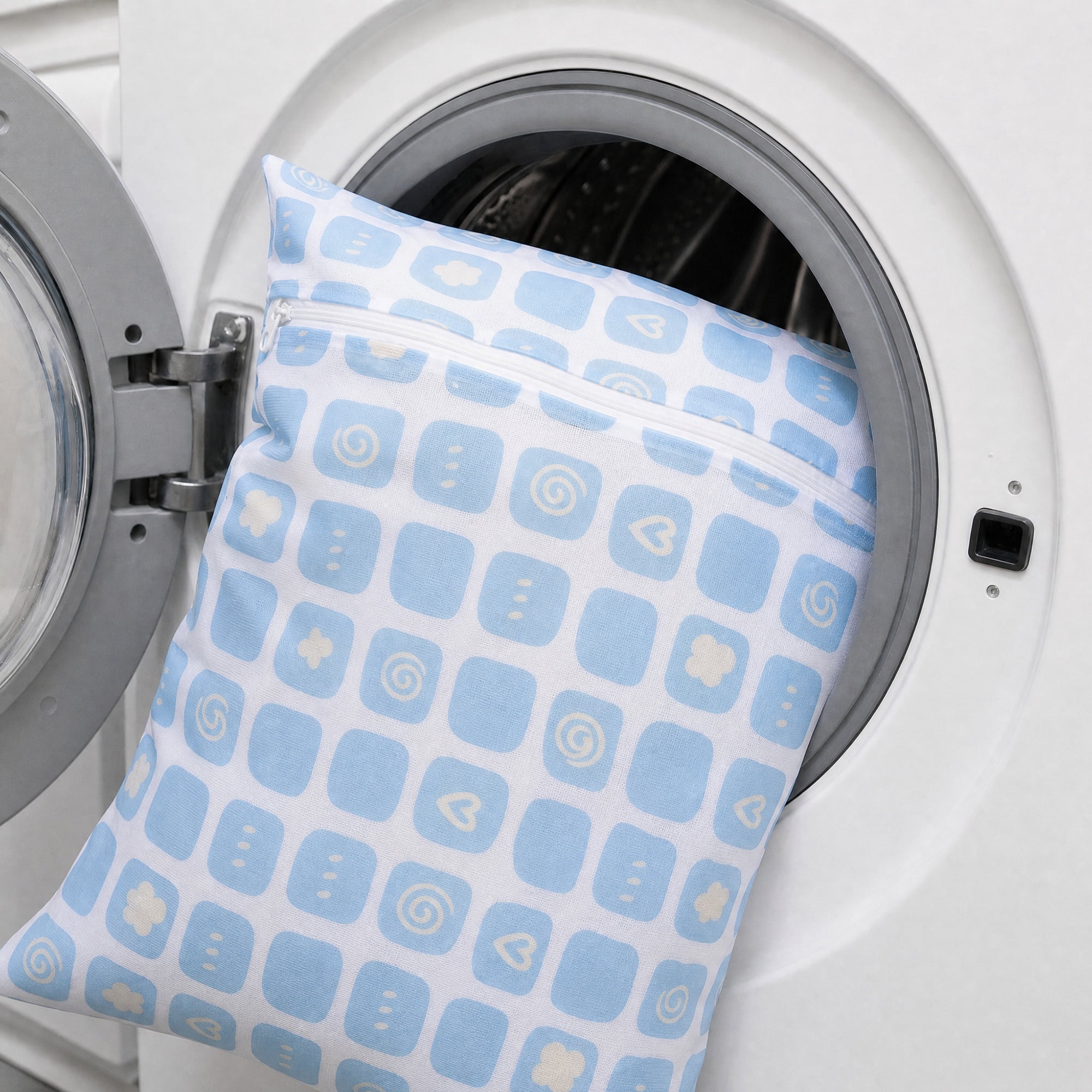 Unique Bargains 2Pcs Mesh Laundry Bags for Delicates Protect Garments Blue 23.6" x 23.6"