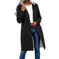 thumbnail image 2 of Women's Outdoor Jacket Hooded Waterproof Plus Size Midi Long Long Sleeve Solid Color Rain Jacket Lightweight Active Outdoor Sport Hiking Raincoat with Pockets, 2 of 8