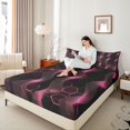 thumbnail image 4 of Castle Fairy Abstract Hexagon Honeycomb Full Size Sheets 4-Piece for Teens Boys Girls,Gradient Spiral Stripes Breathable Bed Sheets,Futuristic Geometric Lightweight Sheet Sets,Breathable Home Decor, 4 of 7