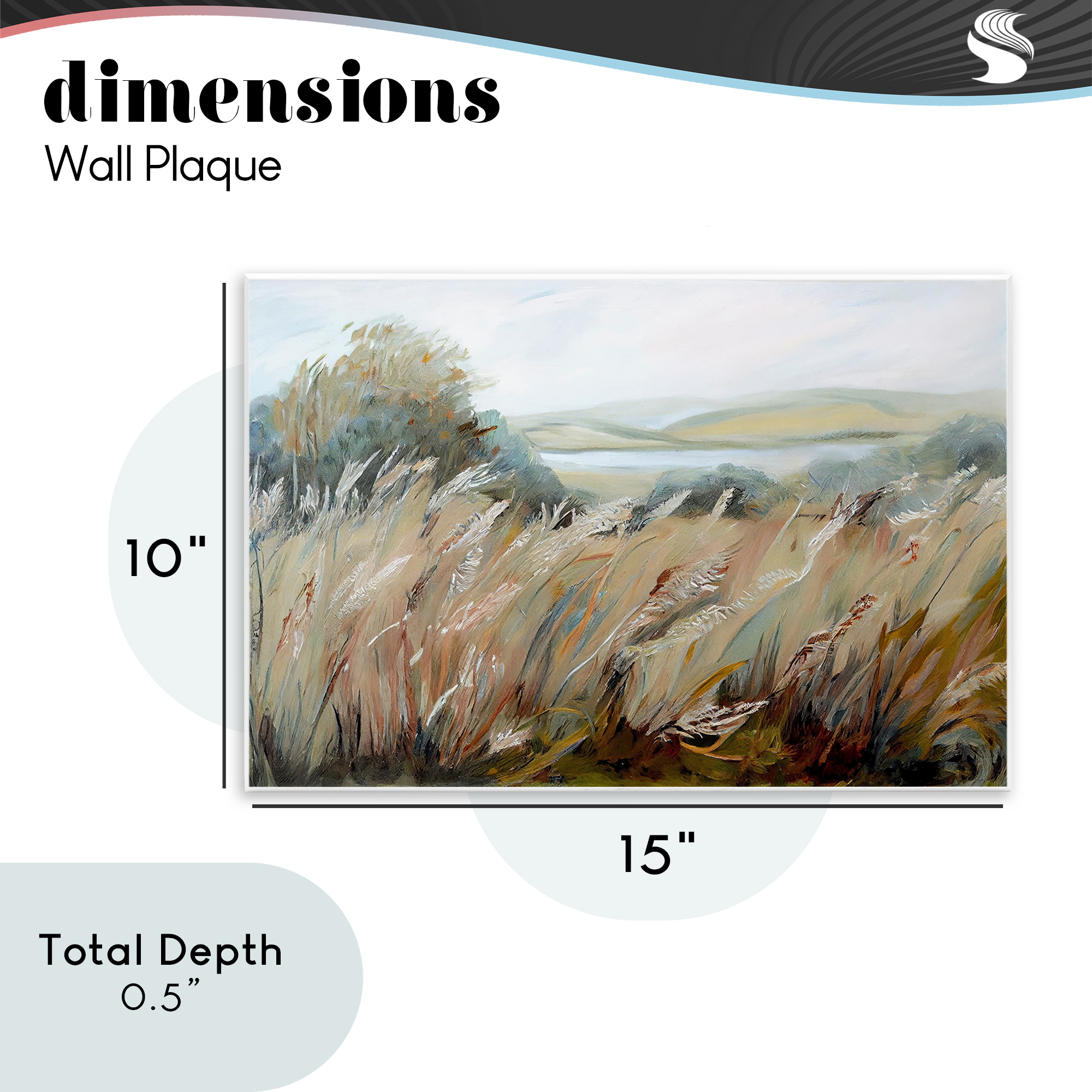 Windy Meadow Distortion Wall Plaque Art, design by Sasha