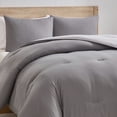 thumbnail image 6 of Virtu Comforter Sets, All Season Lightweight Reversible Queen Comforter Set, 3-Pc Bedding Sets, Grey/Light Grey, 6 of 8