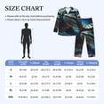thumbnail image 4 of Naloa Starry Sky Colorful Crocodile A Men’s Pajamas Set - Long Sleeve Button Down Sleep Shirt and Pajama Bottoms Sleepwear Set-Medium, 4 of 7