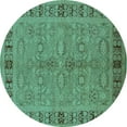 thumbnail image 1 of Ahgly Company Indoor Round Oriental Turquoise Blue Industrial Area Rugs, 8' Round, 1 of 4