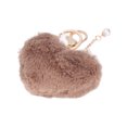 thumbnail image 1 of Keychain Pom Pom Heart Shaped  Soft Plush  Fadeless Wide Application Zinc Alloy Durable Backpack Keychain, 1 of 8