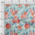 thumbnail image 1 of oneOone Cotton Poplin Fabric Watercolor Leaves & Peony Floral_Printed Craft Fabric BTY 42 Inch Wide, 1 of 4