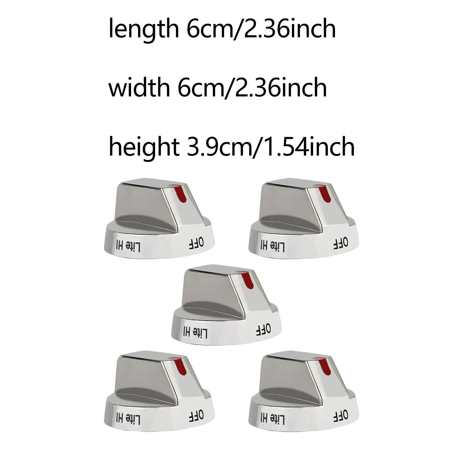 5 Pieces Cooktop Control Knobs Stove Burner Dial Upgrade Lightweight Stainless Steel for Gas Ovens