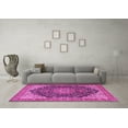 thumbnail image 3 of Ahgly Company Indoor Square Medallion Pink Traditional Area Rugs, 5' Square, 3 of 4