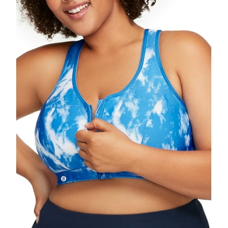 Glamorise Zip Up Front-Closure Sports Wirefree Bra 9266 (Women's & Women's Plus)