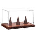 thumbnail image 1 of Exhibidor de anillos de campeonato Uxcell con base de madera, cubo de exhibición de béisbol acrílico, soportes para anillos claros, 1 of 5