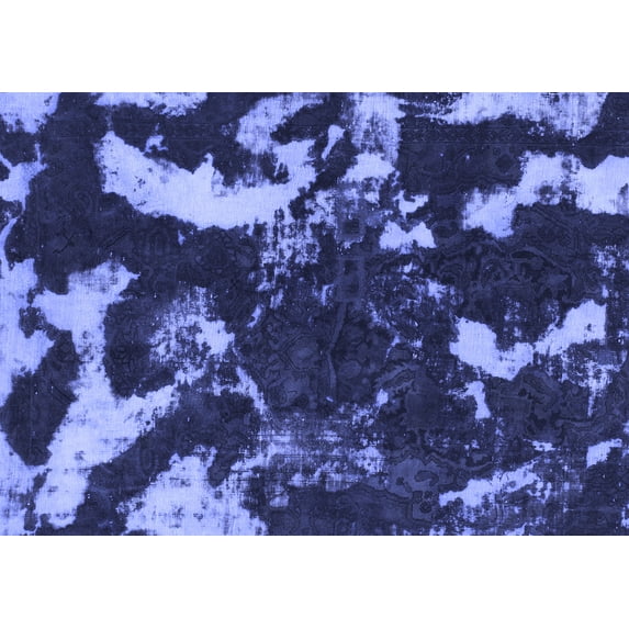 Ahgly Company Indoor Rectangle Abstract Blue Modern Area Rugs, 2' x 4'