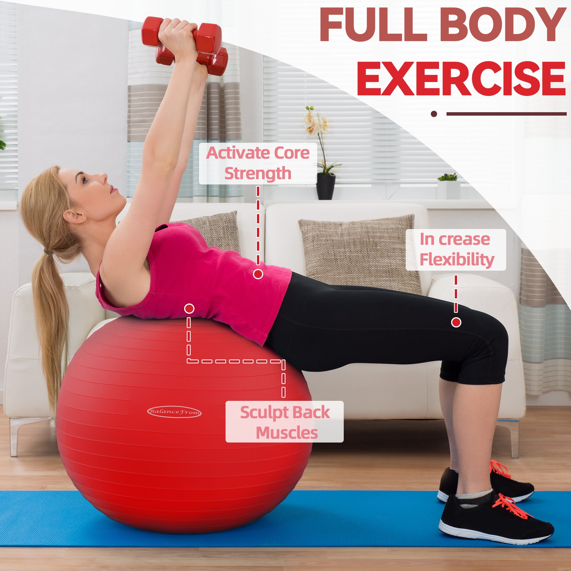 BalanceFrom Anti-Burst and Slip Resistant Exercise Ball