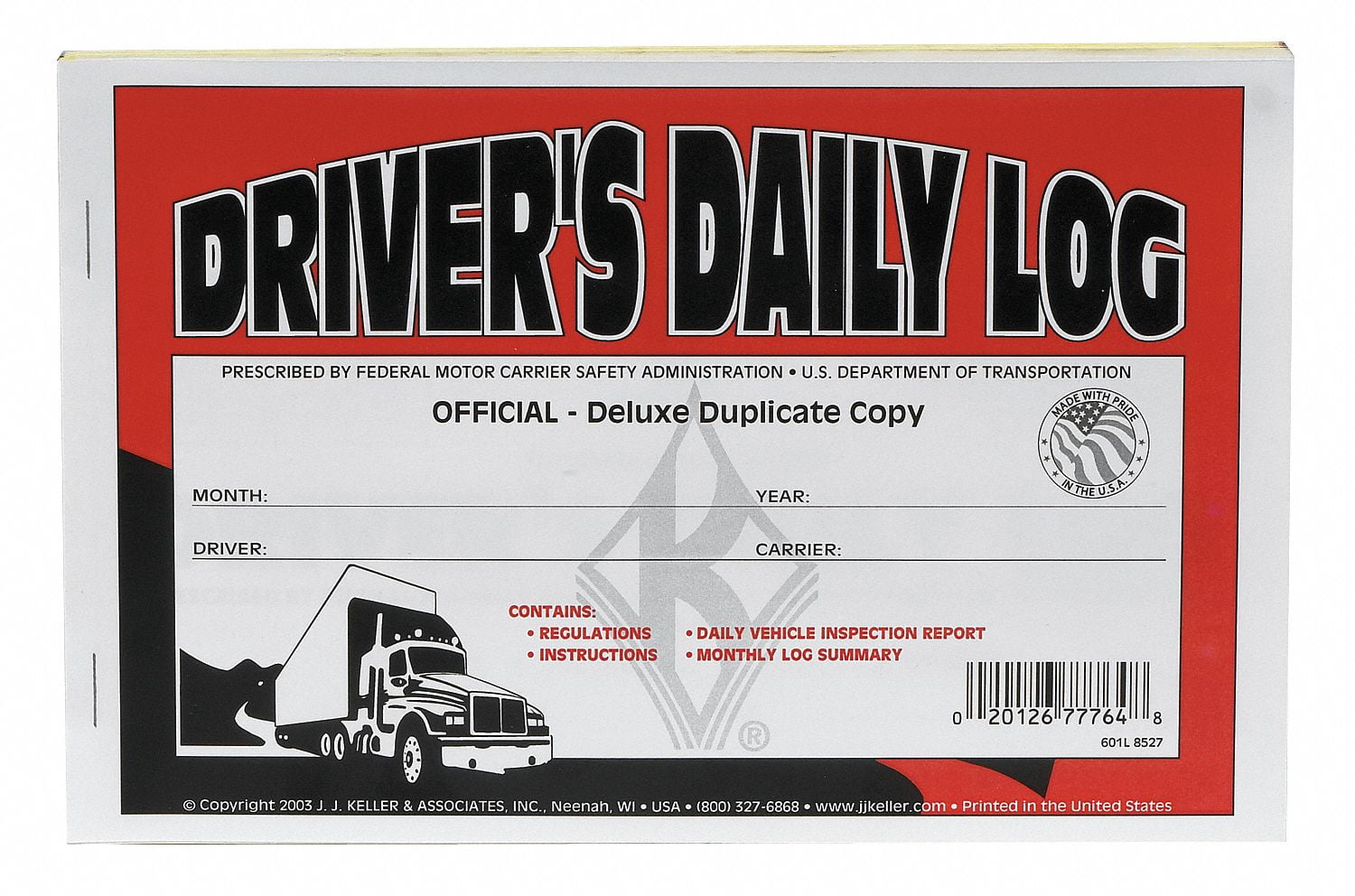 Lot of 3 JJ Keller 545MP Loose-Leaf Drivers Daily Log Book w/ 7 and 8 Day Recap 