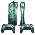 thumbnail image 2 of Skin Sticker for PS5 Slim Standard PS5 Pro Disc Digital Edition Console and Controllers Decals for Playstation 5 (Halloween Night Spooky,PS5 Pro Disc Edition), 2 of 5