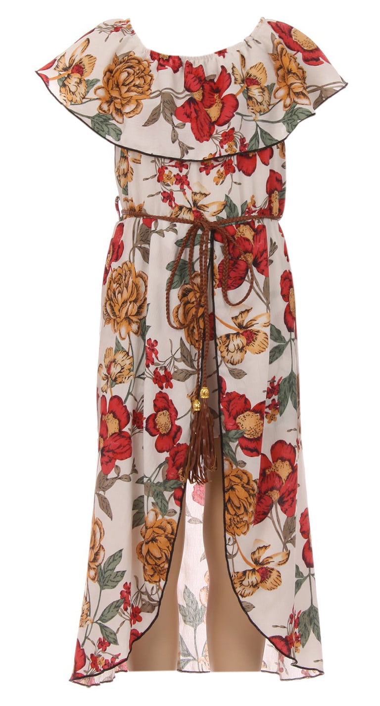 off shoulder maxi skirted romper