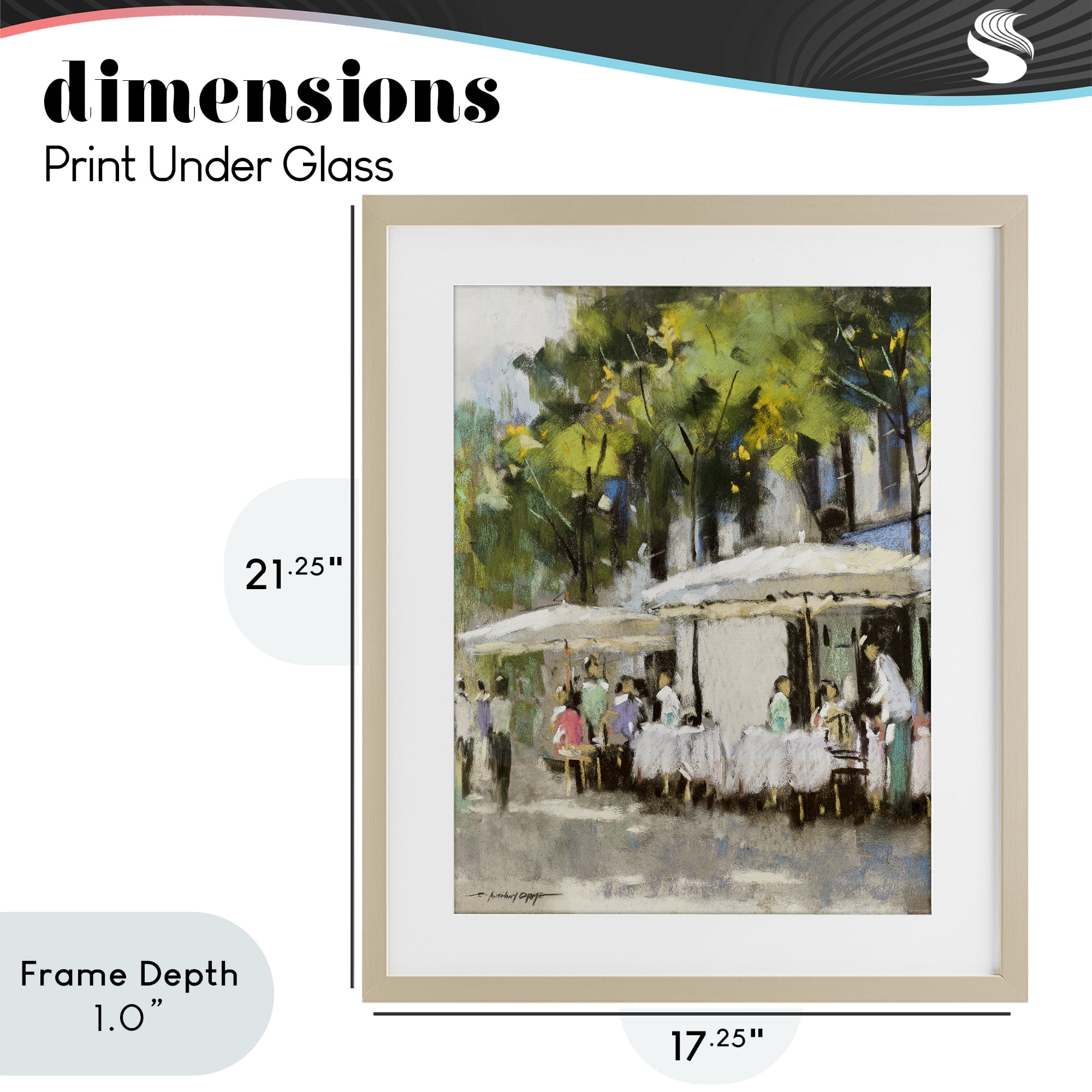Stupell Industries Sunny Street Cafe Dining Birch Framed Print Under Glass, design by Anthony Orme