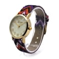 thumbnail image 2 of Geneva Tribal Pattern Weave Buckle Band Round Analog Wrist Watch Gold Purple, 2 of 4