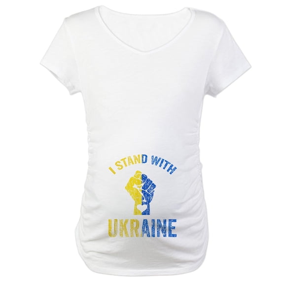 CafePress - Support Ukraine I Stand With Ukr Maternity T Shirt - Cotton Maternity T-shirt, Cute & Funny Pregnancy Tee