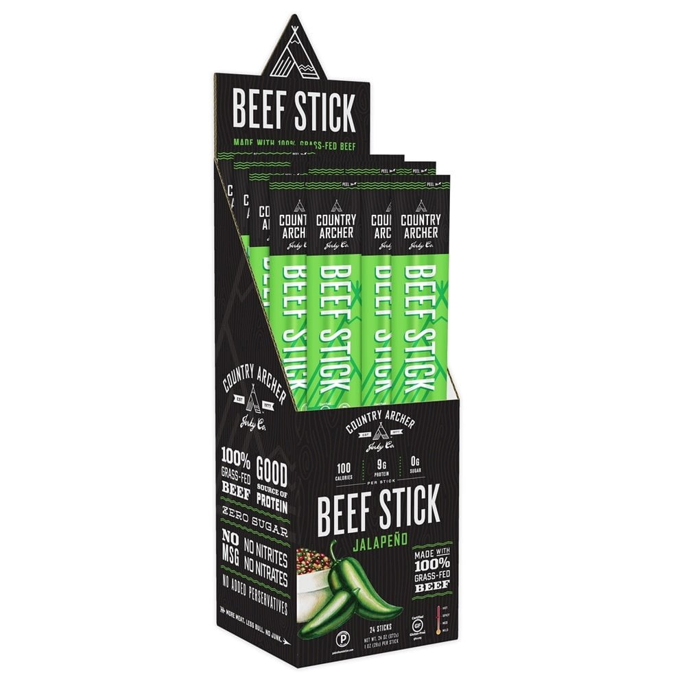 Country Archer All Natural Beef Stick Jerky Jalapeno 24 Stick(s