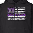 thumbnail image 3 of Inktastic Pancreatic Cancer Awareness Purple Ribbons and Flag Adult Hoodie Sweatshirt, 3 of 4