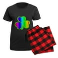thumbnail image 5 of CafePress - Rainbow Shamrock Women's Dark Pajamas - Women's Short Sleeve Print T-Shirt and Pants Dark Cotton Pajama Set, 5 of 7