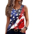 thumbnail image 3 of 250th Anniversary Tank Top for Women 1776-2026 - Patriotic Vintage USA Flag Button Detail Square Neck Sleeveless Tee - Patriotic Graphic Casual Summer Top Red XXL, 3 of 6