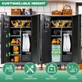 thumbnail image 2 of IKIMI 71" Rolling Metal Garage Storage Cabinet with Wheels, Adjustable Shelves and Hanging Rod, Black, 2 of 7