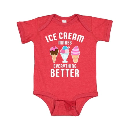 

Inktastic Ice Cream Makes Everything Better Gift Baby Boy or Baby Girl Bodysuit