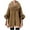 Coffee, variant on Women's Faux Fur Collar Poncho Coat, Wool-Blend Oversized Cape, Warm Thickened Mid-Length Loose Cardigan for Winter, Plus Size & Daily Wear Black Free Size