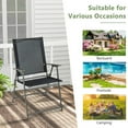 thumbnail image 5 of GVN 2 Pieces Patio Folding Chairs with Armrests for Deck Garden Yard-Black & Gray, Outdoor Furniture Chairs for Backyard, Porch, Garden, Poolside, 5 of 6