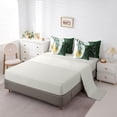 thumbnail image 5 of Homewish Tree Leaves Bedding Comforter Set 7pcs for Boys Girls,Minimalist Geometric Stripes Lines Queen Bedding Sets Super Cozy,Retro Vintage Aesthetic Queen Sheet Sets,Super Cozy Room Decor, 5 of 8