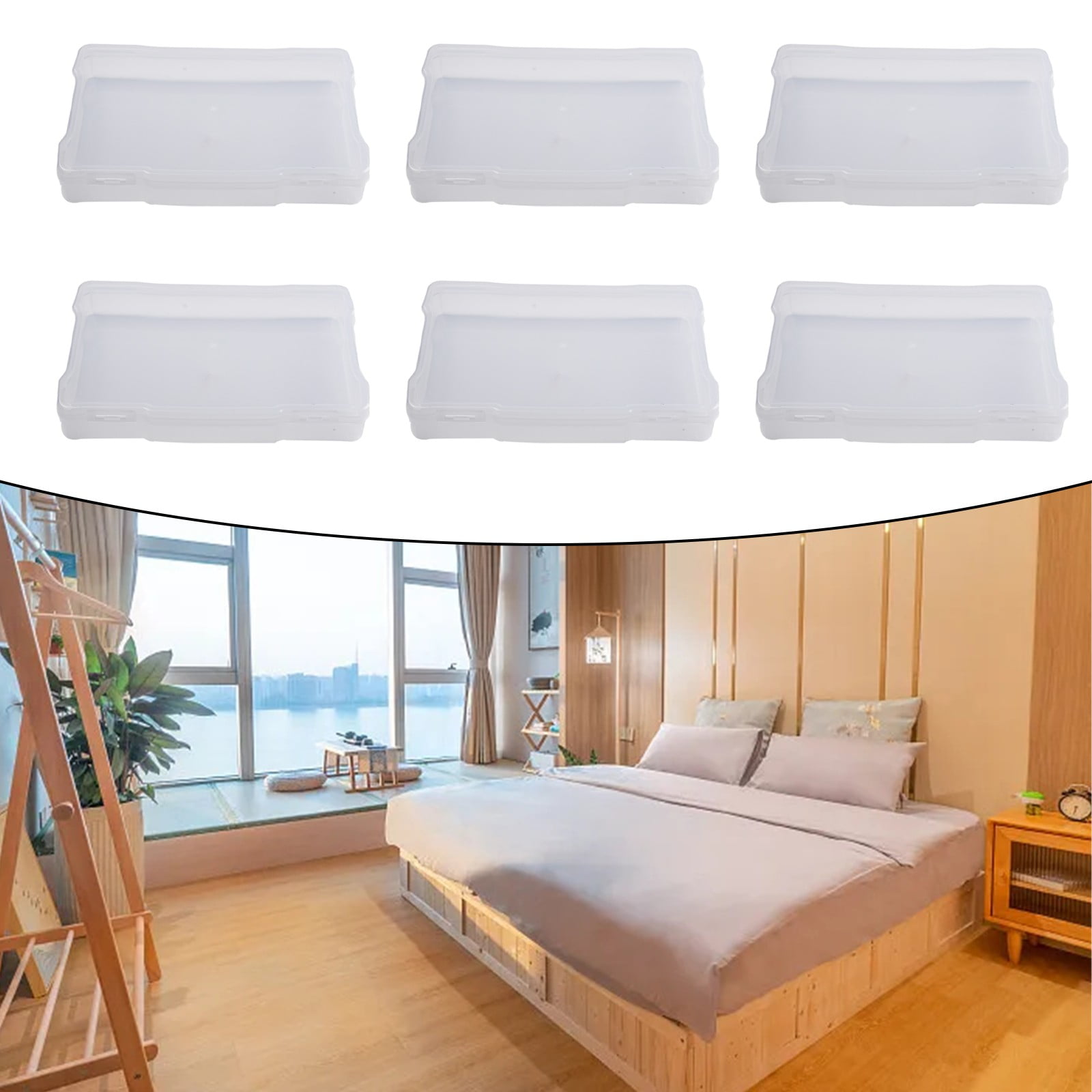 YFind 6Pcs Pp Transparent Photo Storage Boxjewelry Boxpostcard Storage Boxhardware Electronic Components Storage Box 5X7 inch,