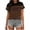 Orange-Tops for women, variant on Hilenly Women's Short Sleeve Striped Shirt Summer Crewneck T Shirts Basic Tees Tops