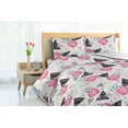 thumbnail image 3 of Ambesonne Tropical Down Alternative Quilt Comforter, Triangle Pineapple Plot, Twin XL, Charcoal Grey and Hot Pink, 3 of 5